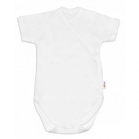 BABY NELLYS bavlněné body se zapínáním bokem BASIC Bílá vel. 50