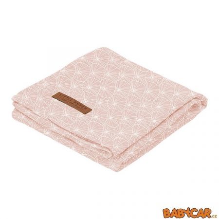 LITTLE DUTCH multifunkční osuška SWADDLE 120x120cm 1ks Lily Leaves Pink