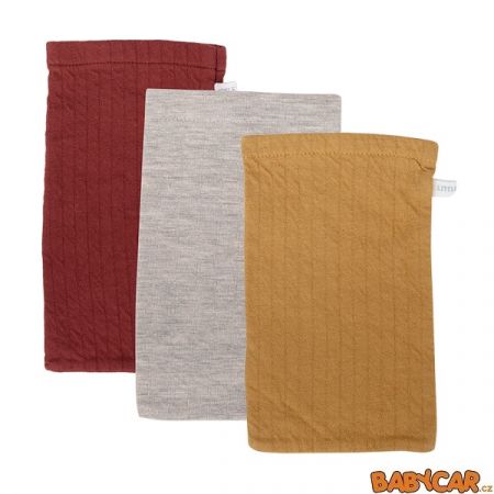 LITTLE DUTCH žínky 21x14cm 3ks Pure Indian Red/Ocher