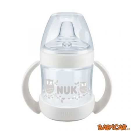 NUK lahvička na učení NATURE SENSE 150ml Sovy/Bílá
