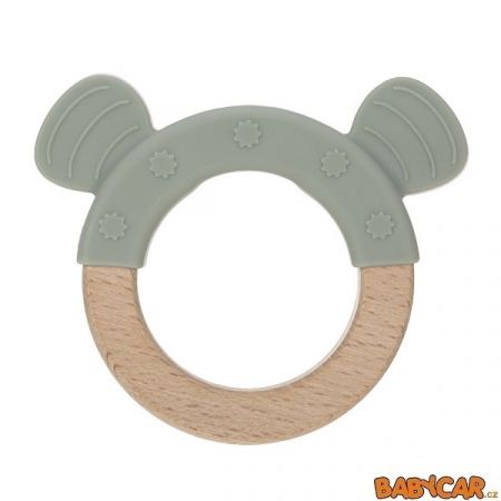 LÄSSIG kousátko TEETHER RING WOOD/SILICONE Little Chums Cat DOPRODEJ!