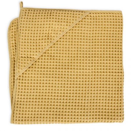Ceba Baby Ručník s kapucí Waffle Line 100x100cm Crem gold