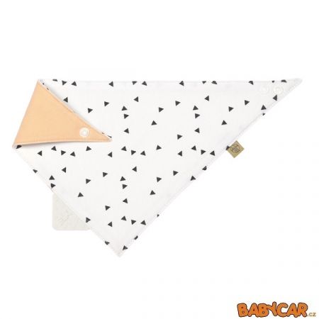 LÄSSIG bryndák INTERLOCK BANDANA WITH SILICONE TEETHER Little Spookies Peach