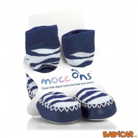 MOCC ONS ponožkové mokasíny Zebra 18-24m