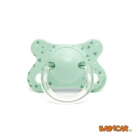 SUAVINÉX latexový dudlík FYZIOLOGICKÝ FUSION -2-4m, 1ks Trojúhelníky/Mint