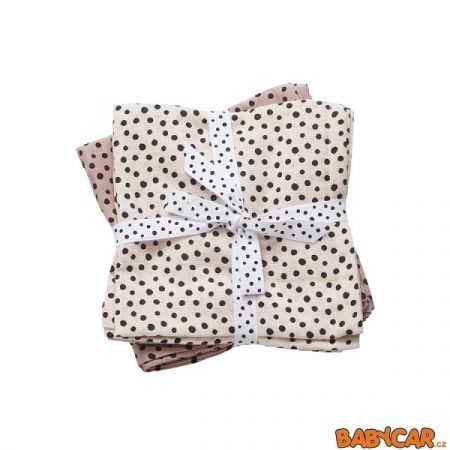 DONE BY DEER mušelínové plenky HAPPY DOTS 2ks Růžová
