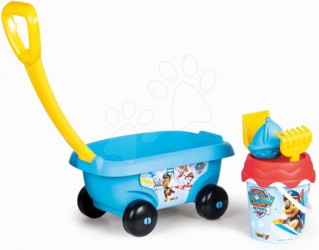 Smoby Vozík na tahání Paw Patrol Garnished Beach Cart  s kyblík setem od 18 měsíců
