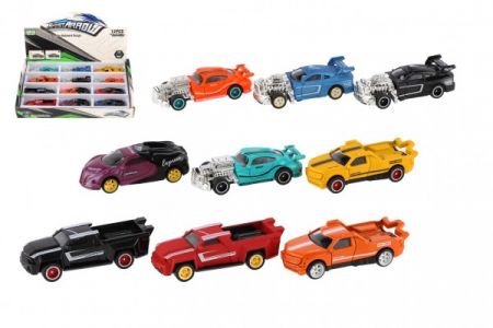 Teddies Auto mini kov/plast 7cm na volný chod mix druhů 12ks v boxu