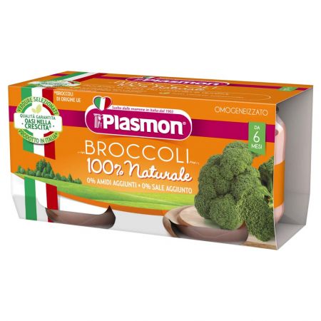 PLASMON PLASMON Příkrm bezlepkový zeleninový brokolice 2x80 g, 6m+