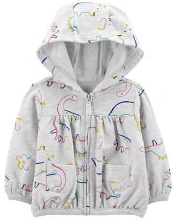 CARTERS CARTER'S Mikina s kapucí Grey Dino holka 9m