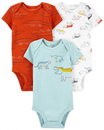 CARTERS CARTER'S Body krátký rukáv Multicolor Dino chlapec 3ks 3m