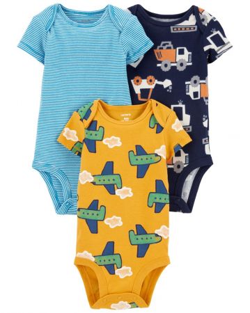 CARTERS CARTER'S Body krátký rukáv Machines chlapec 3ks 3m