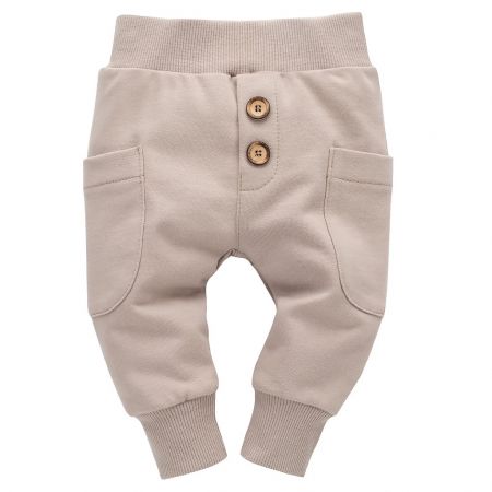 PINOKIO PINOKIO Tepláky Wooden Pony z organické bavlny beige vel. 62