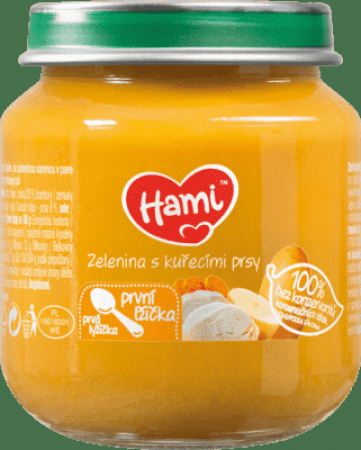 HAMI HAMI Zelenina s kuřecím masem (125 g) - maso-zeleninový příkrm