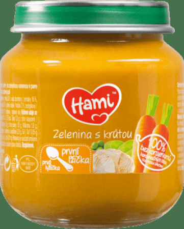 HAMI HAMI Zelenina s krůtím masem (125 g) - maso-zeleninový příkrm