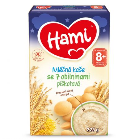 HAMI HAMI Mléčná kaše se 7 obilninami piškotová na dobrou noc 225 g