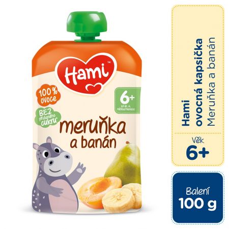 HAMI HAMI Kapsička ovocná Meruňka a banán 100 g, 6m+
