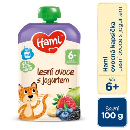 HAMI HAMI Kapsička ovocná Lesní ovoce s jogurtem 100 g, 6m+