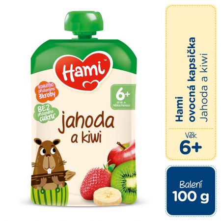 HAMI HAMI Kapsička ovocná Kiwi, jahoda a banán 100 g, 6m+