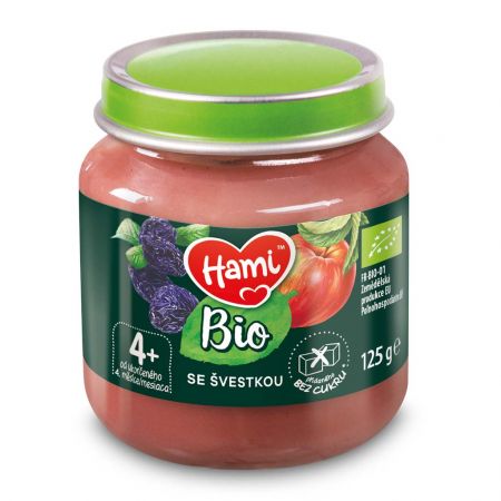 HAMI HAMI BIO Ovocný příkrm Se švestkou 125 g, 4+