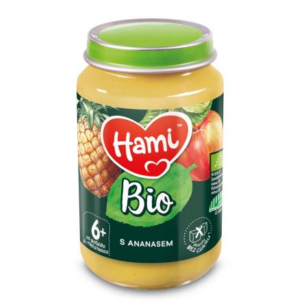 HAMI HAMI BIO Ovocný příkrm S Ananasem 190 g, 6+