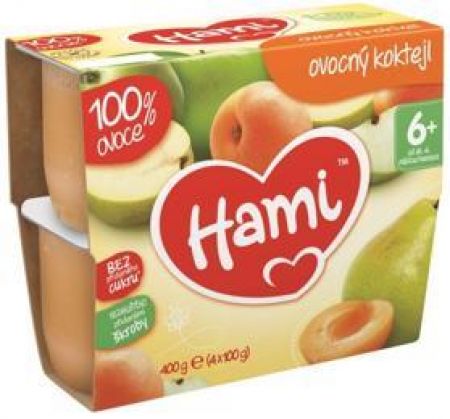HAMI HAMI 100 % ovoce ovocný koktejl (4 x 100 g) - ovocný příkrm