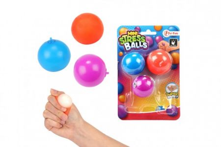 Teddies Míček mini antistresový sliz 3ks mačkací silikon 4cm na kartě