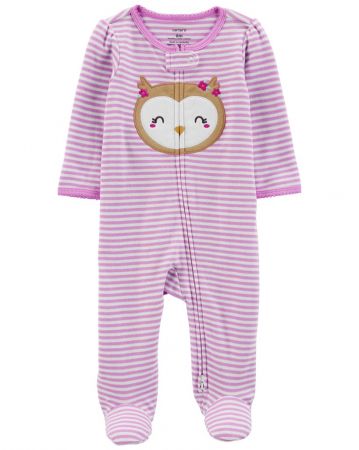 CARTERS CARTER'S Overal na zip Sleep&Play Owl Purple dívka NB, vel.56