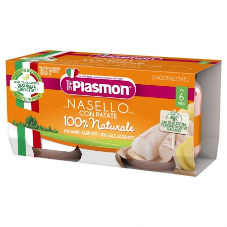 PLASMON PLASMON Příkrm bezlepkový zeleninový se štikozubcem a bramborami 2x80g, 6m+