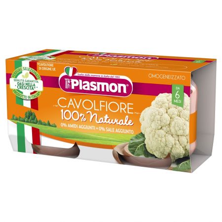 PLASMON PLASMON Příkrm bezlepkový zeleninový květák 2x80 g, 4m+