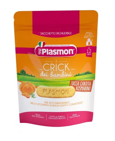 PLASMON PLASMON Sušenky zeleninové Crick dýně, mrkev a rozmarýn 100g, 12m+