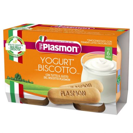 PLASMON PLASMON Dezert jogurt a sušenka 2x120 g, 6m+