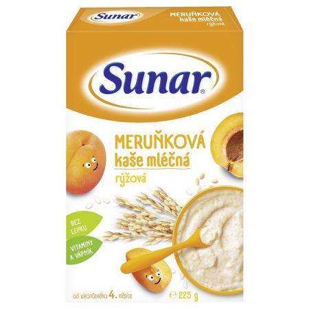 SUNAR SUNAR Kaše mléčná rýžová meruňková 225 g