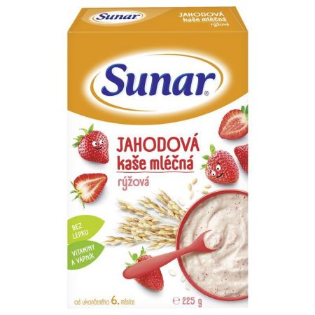 SUNAR SUNAR Kaše mléčná rýžová jahodová 225 g