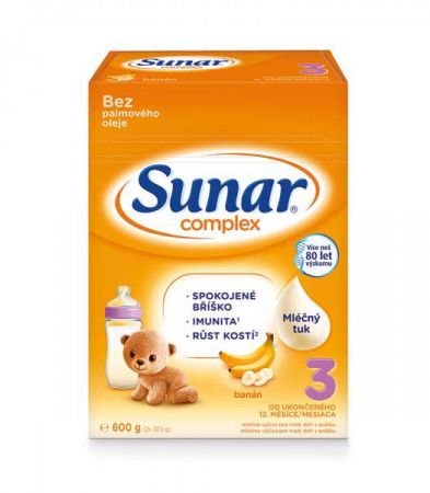 SUNAR SUNAR Complex 3 Mléko batolecí Banán 600 g