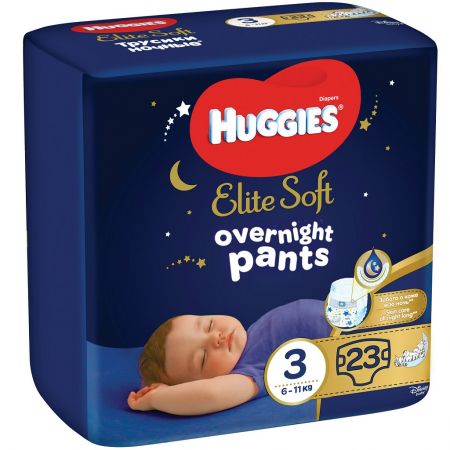 HUGGIES HUGGIES Elite Soft Pants OVN Kalhotky plenkové jednorázové 3 (6-11 kg) 23 ks