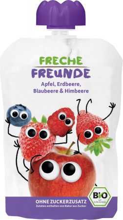 FRECHEFREUN FRECHE FREUNDE BIO Kapsička ovocná Jablko, jahoda, borůvka a malina 100 g, 12m+