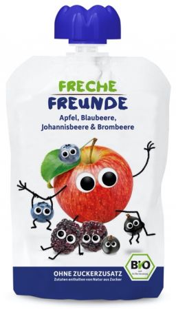 FRECHEFREUN FRECHE FREUNDE BIO Kapsička ovocná Jablko, borůvka, rybíz a ostružina 100 g, 12m+