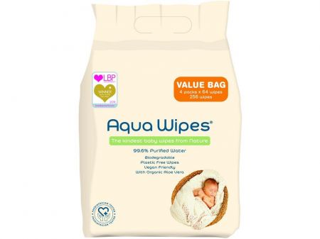 AQUA WIPES 4x AQUA WIPES EKO Ubrousky dětské vlhčené, 64 ks