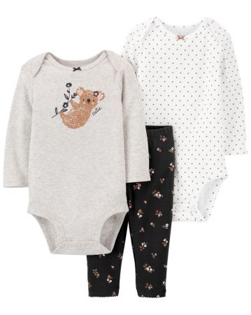 CARTERS CARTER'S Set 3dílný body dl. rukáv 2ks, legíny, Koala dívka LBB NB /vel.56