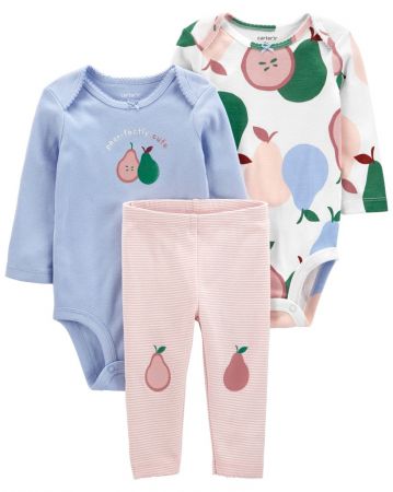 CARTERS CARTER'S Set 3dílný body dl. rukáv 2ks, legíny Pear dívka NB /vel.56