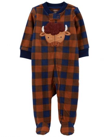 CARTERS CARTER'S Overal na zip fleece Buffalo chlapec 3m