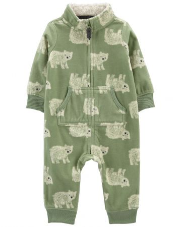 CARTERS CARTER'S Overal bez nožiček přechodný Green Bear chlapec NB /vel.56