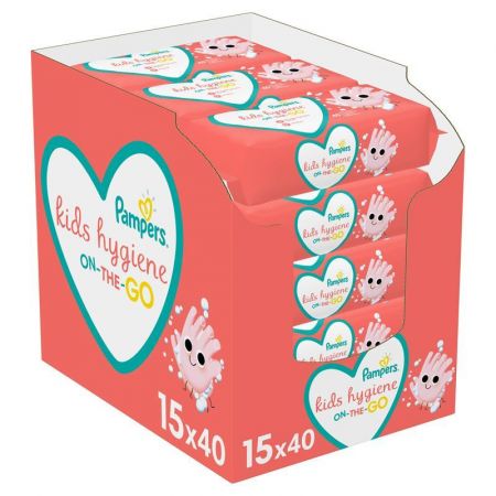 Pampers PAMPERS Dětské čisticí ubrousky na cesty 15 balení = 600 ks