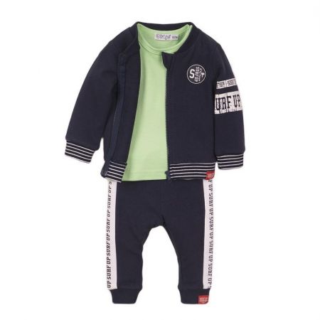 DIRKJE DIRKJE Set 3dílný dl. kalhoty 74 Navy+Bright Green