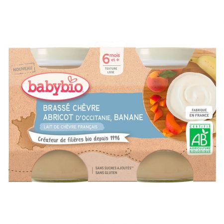 BABYBIO BABYBIO Brassé z kozího mléka meruňka banán 2x130 g