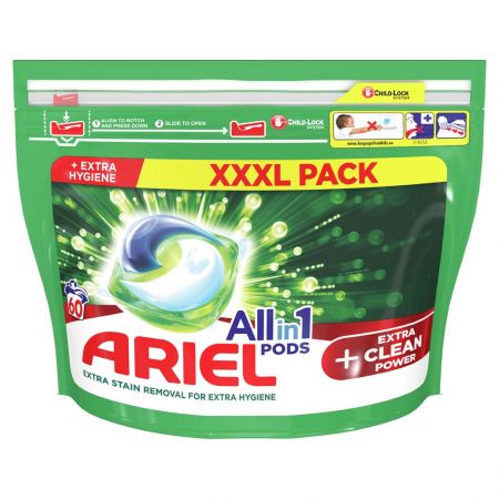 ARIEL ARIEL Kapsle gélové na praní All-in-1 PODS Extra Clean Power, 60 praní
