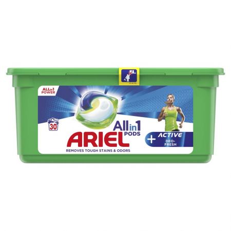 ARIEL ARIEL All-In-1 PODs Kapsle na praní, aktivní technologie proti zápachu, 30 praní