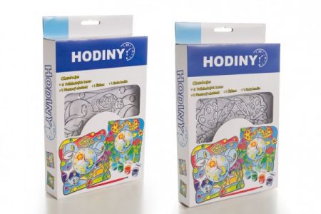 SMT Creatoys Hodiny kreativní sada s akrylovými barvami 2 druhy v krabičce 16x26x4cm
