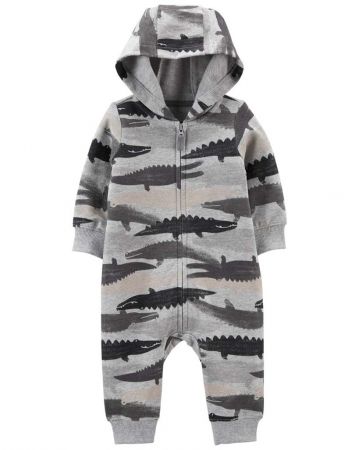 CARTERS CARTER'S Overal na zip Grey Alligators chlapec 3m